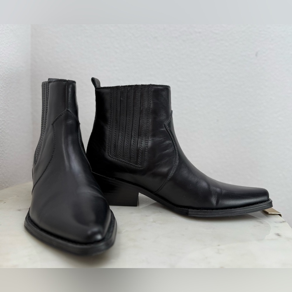 CALVIN KLEIN JEANS Barbara Black Chelsea Boots Size 8 - Picture 3 of 6